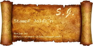 Stampf Jolán névjegykártya